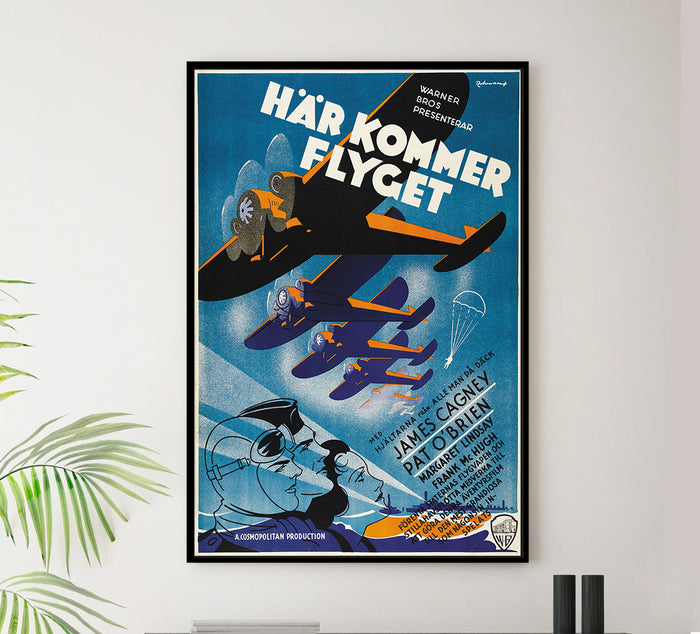 Devil Dogs of the Air 1935 - James Cagney - Sweden - Classic Movie Poster