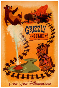 Grizzly Gulch - Hong Kong Disneyland - Vintage Disney Poster