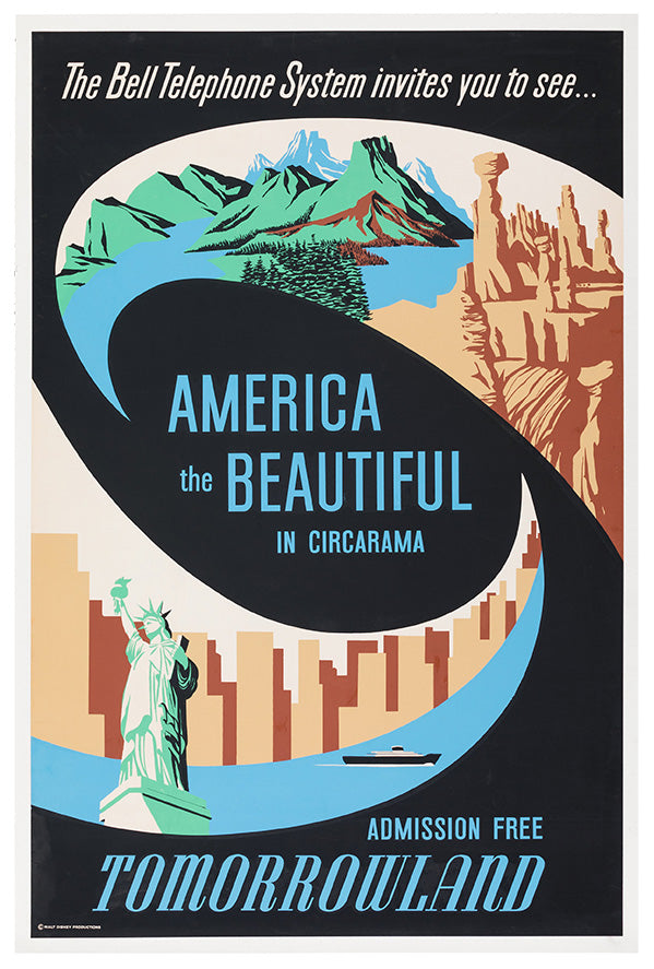 America the Beautiful - Attraction - Disneyland - Vintage Disney Poster