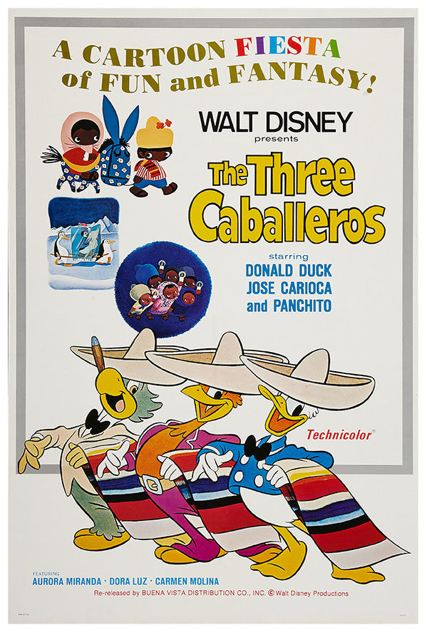 The Three Caballeros - US Version 2- Vintage Disney Poster