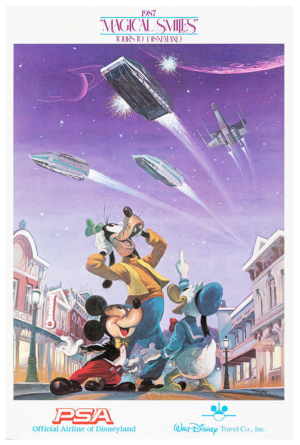 PSA Airlines - Magic Smiles - Disneyland - Vintage Disney Poster