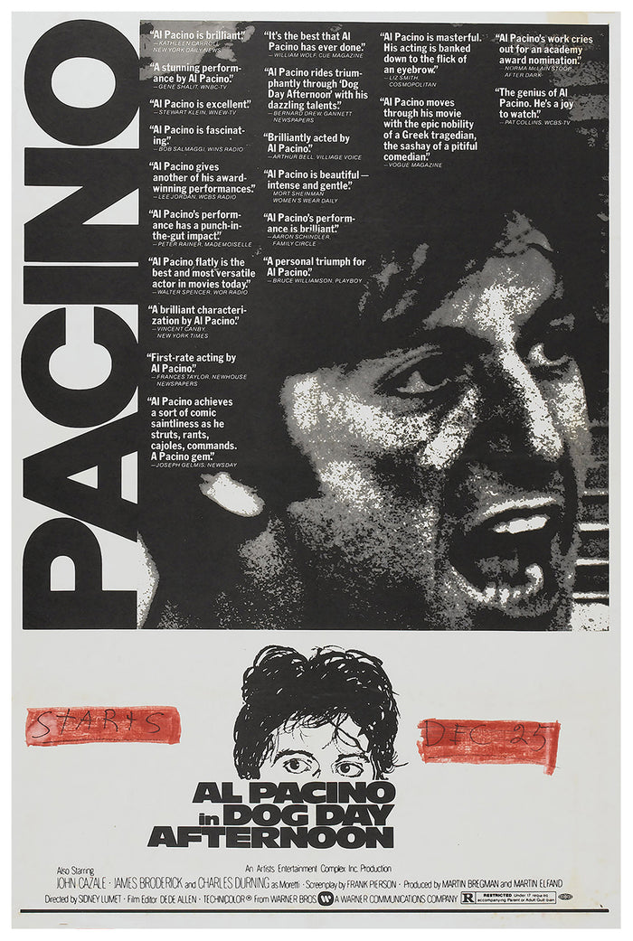 Dog Day Afternoon 1975 - Al Pacino - US (5) - Classic Movie Poster