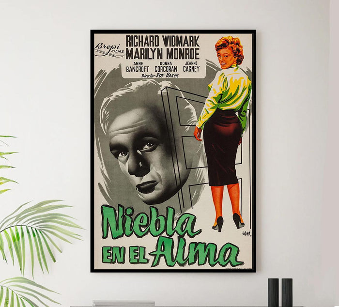 Don't Bother to Knock 1952 - Spanish - Vintage Classic Movie Poster