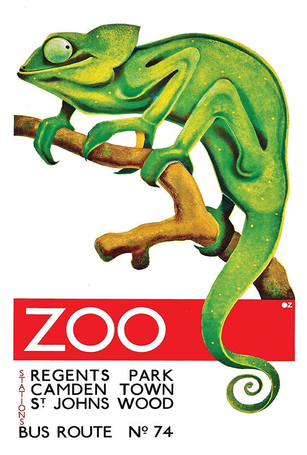 UK - Zoo - Regents Park - Vintage Travel Poster