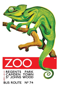 UK - Zoo - Regents Park - Vintage Travel Poster