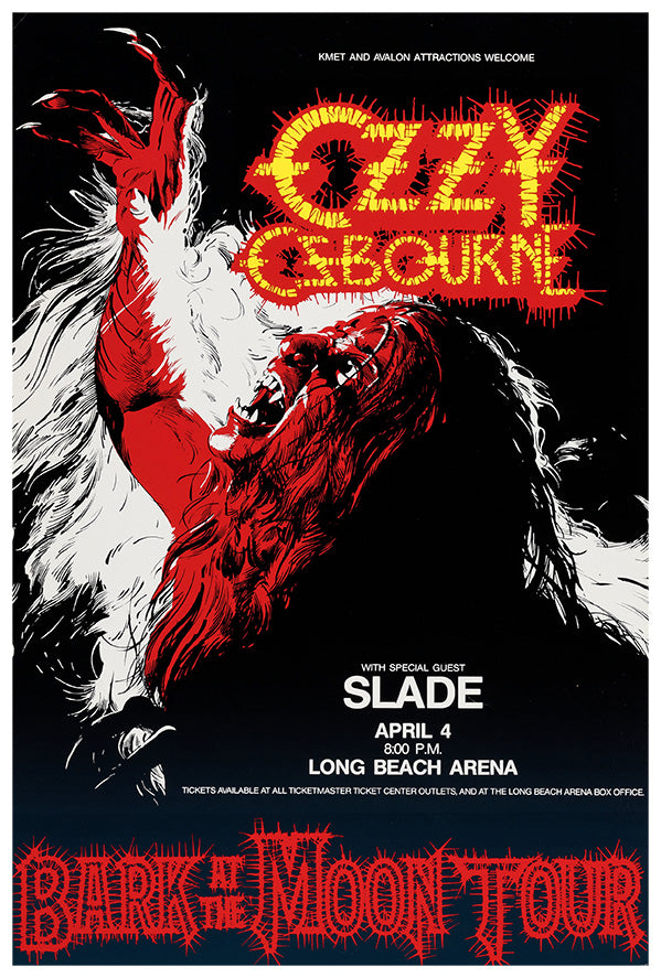 Ozzy Ozbourne - Bark at the Moon - 1983 -  Music Concert Poster