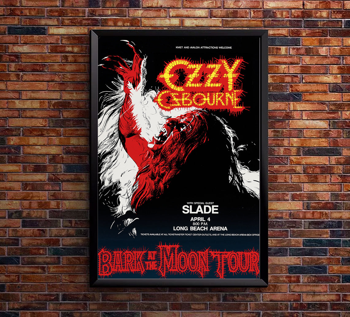 Ozzy Ozbourne - Bark at the Moon - 1983 -  Music Concert Poster