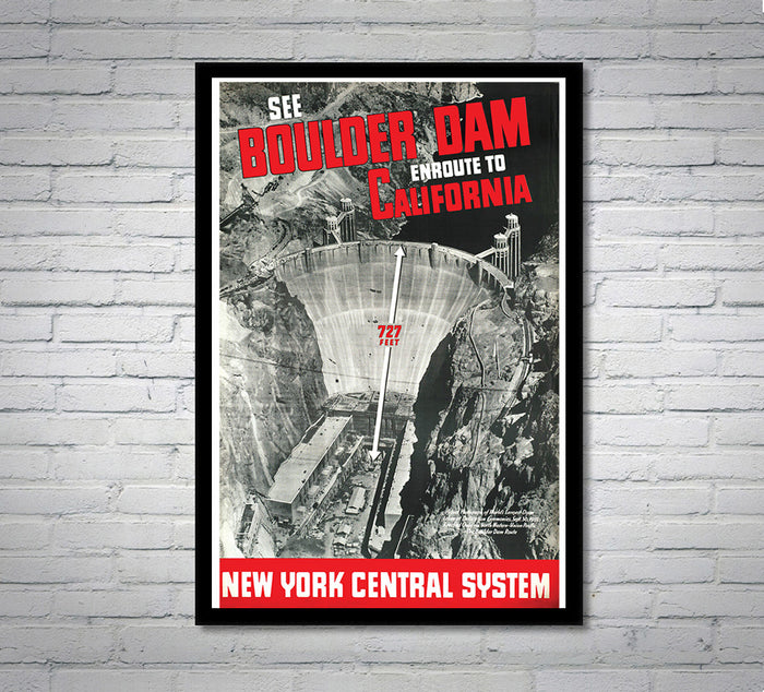 Boulder Dam - New York Central System - Vintage Travel Poster