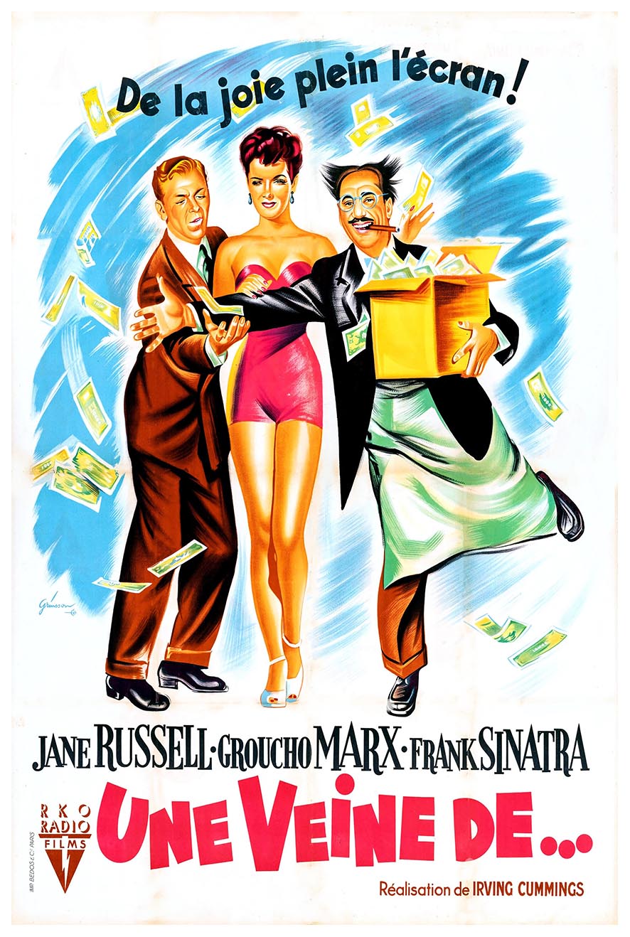 Double Dynamite 1951 - French - Vintage Classic Movie Poster