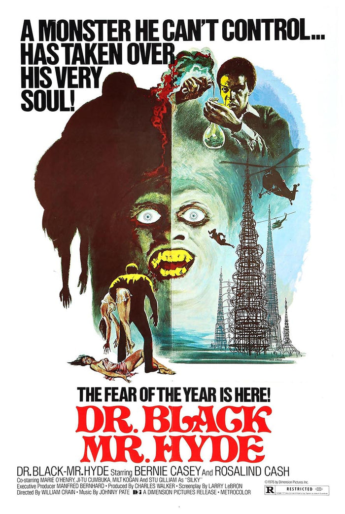 Dr. Black, Mr. Hyde 1976 - Vintage Horror Classic Movie Poster