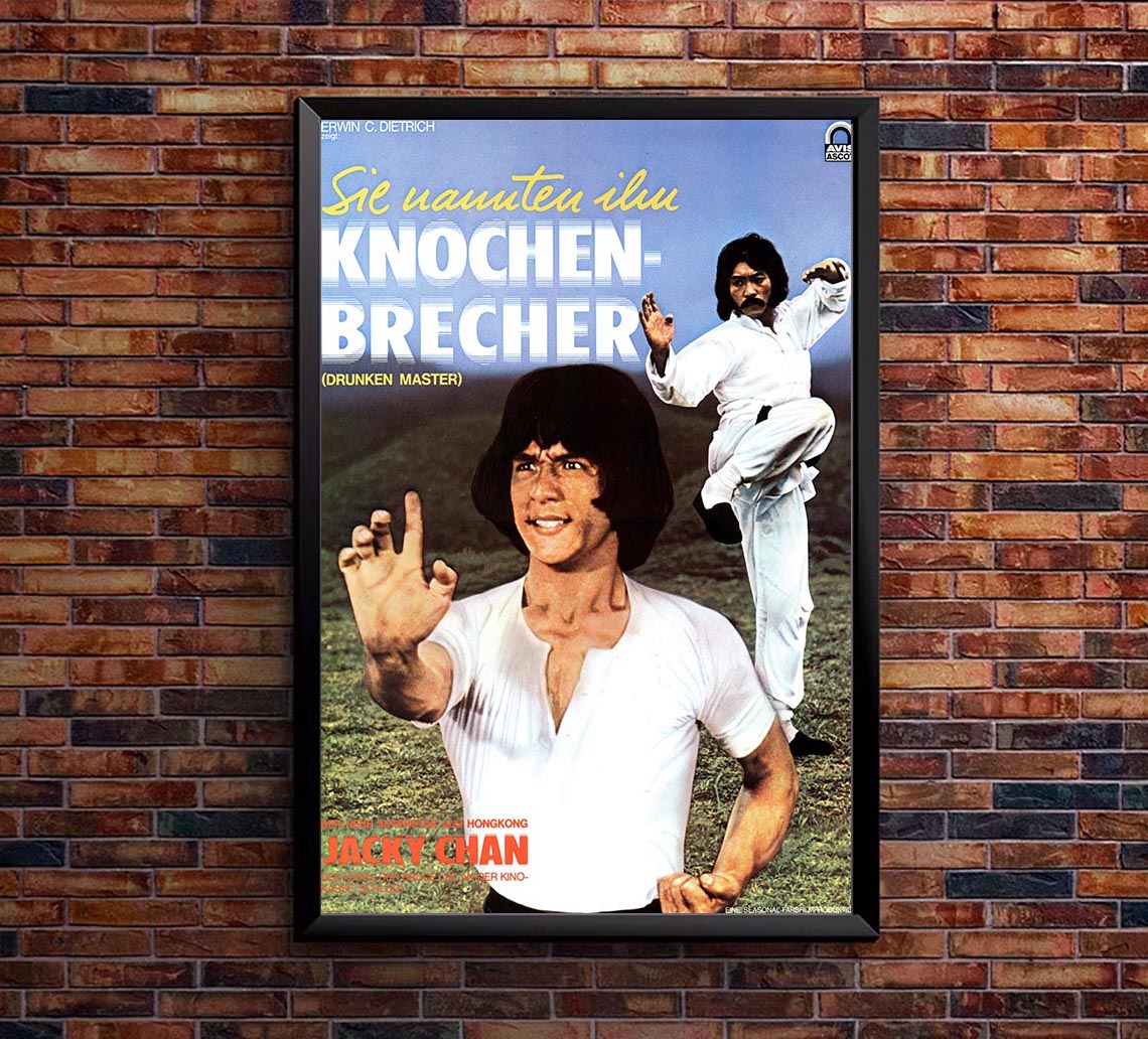 Drunken Master - Jackie Chan - 1978 - German - Vintage Classic Kung Fu Movie Poster