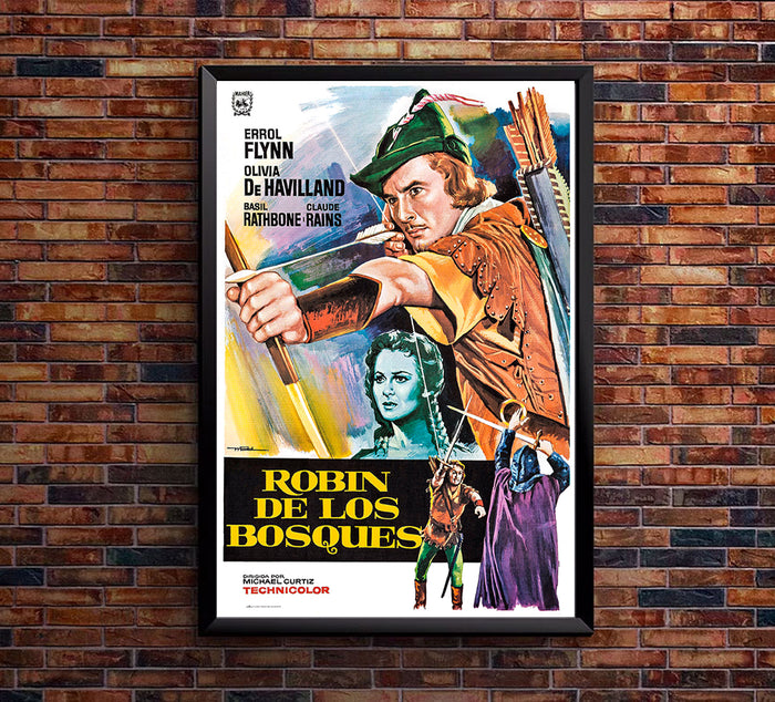 The Adventures of Robin Hood -Errol Flynn - Spanish - Movie Poster