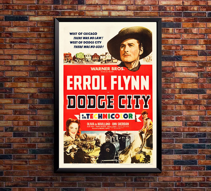 Dodge City - Errol Flynn - Movie Poster