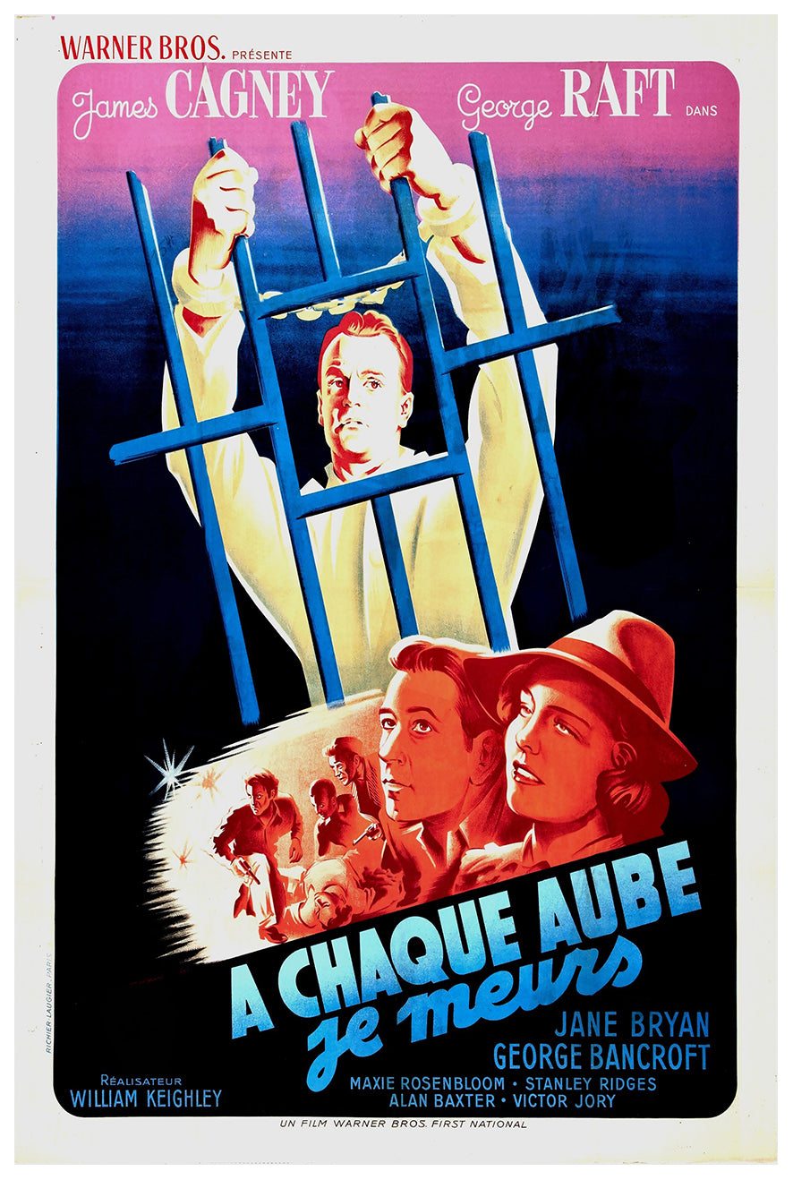 Each Dawn I Die 1939 - James Cagney - France 2 - Classic Movie Poster