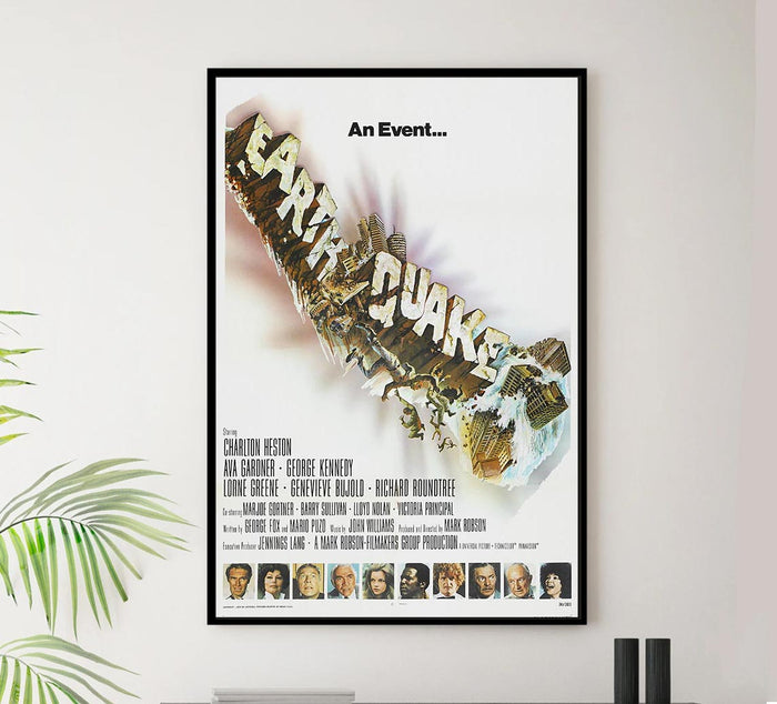 Earthquake 1974 - Charlton Heston - Vintage Classic Movie Poster