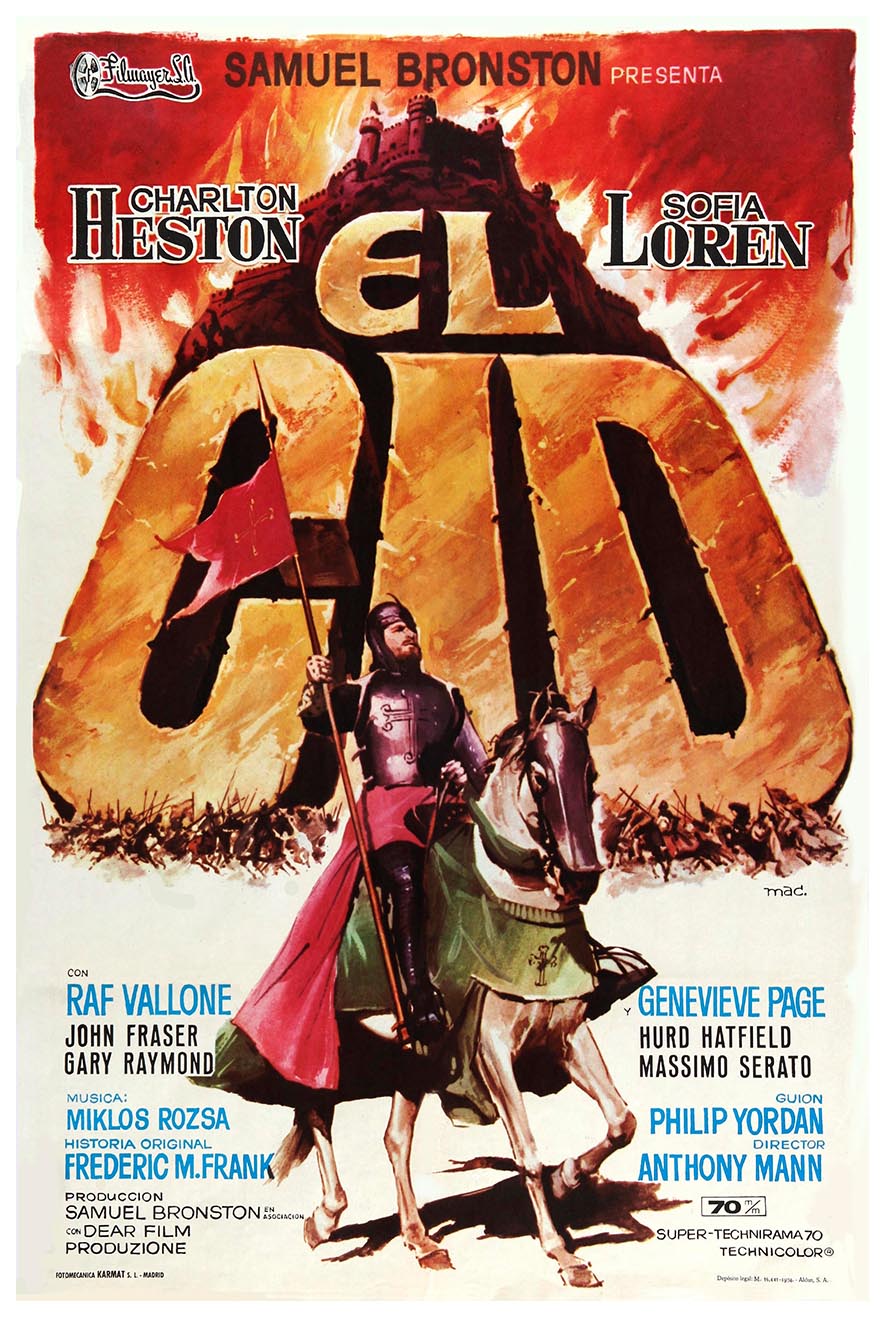 El Cid 1961 v1 - Charlton Heston - Vintage Classic Movie Poster