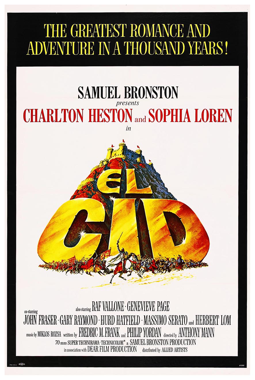 El Cid 1961 v2 - Charlton Heston - Vintage Classic Movie Poster