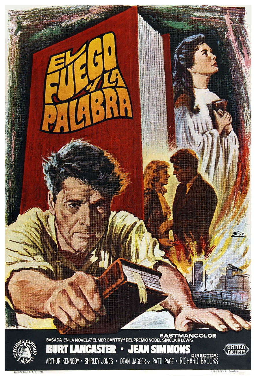 Elmer Gantry 1960 - Burt Lancaster - Spain - Classic Movie Poster