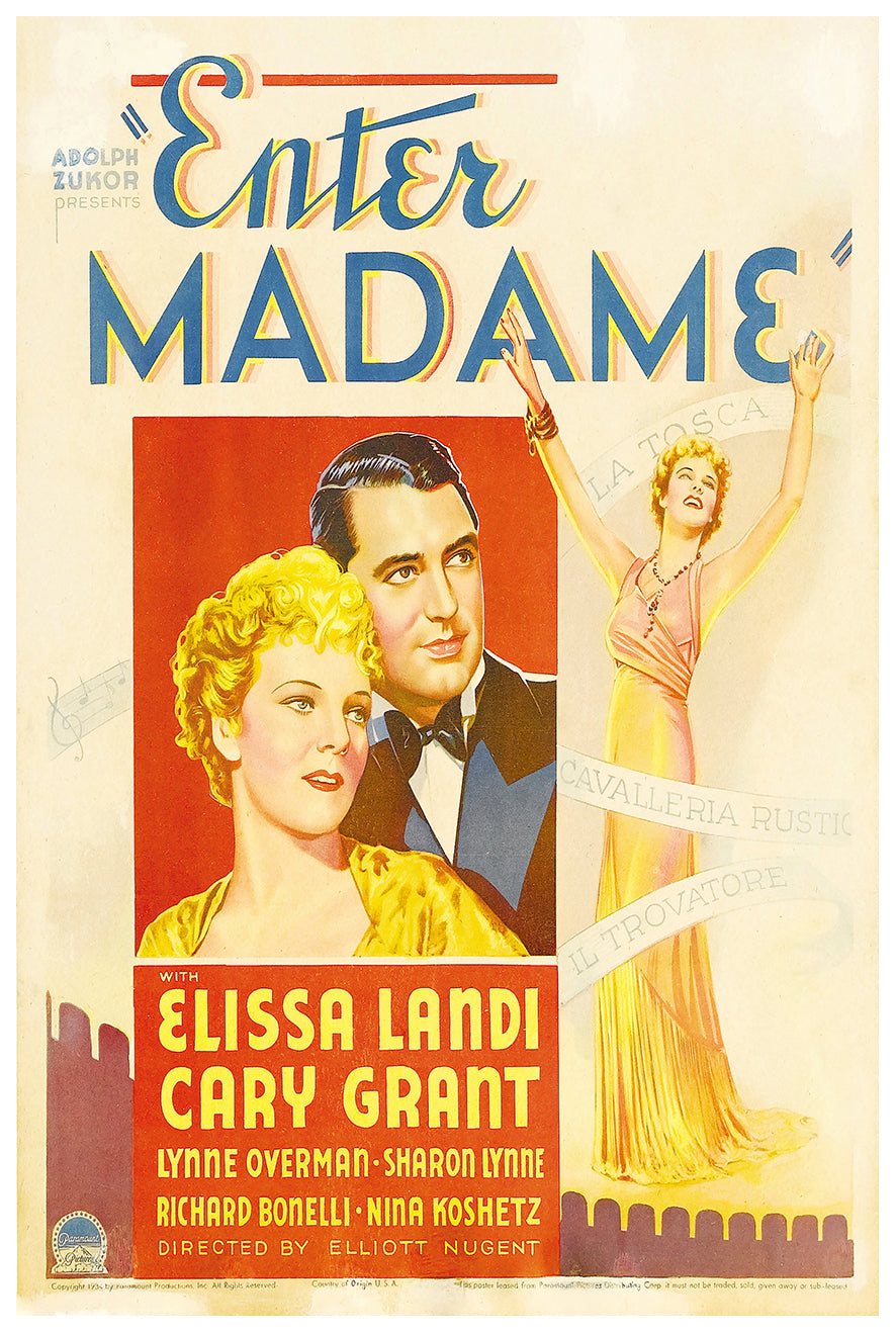 Enter Madame 1935 - Cary Grant - US - Classic Movie Poster