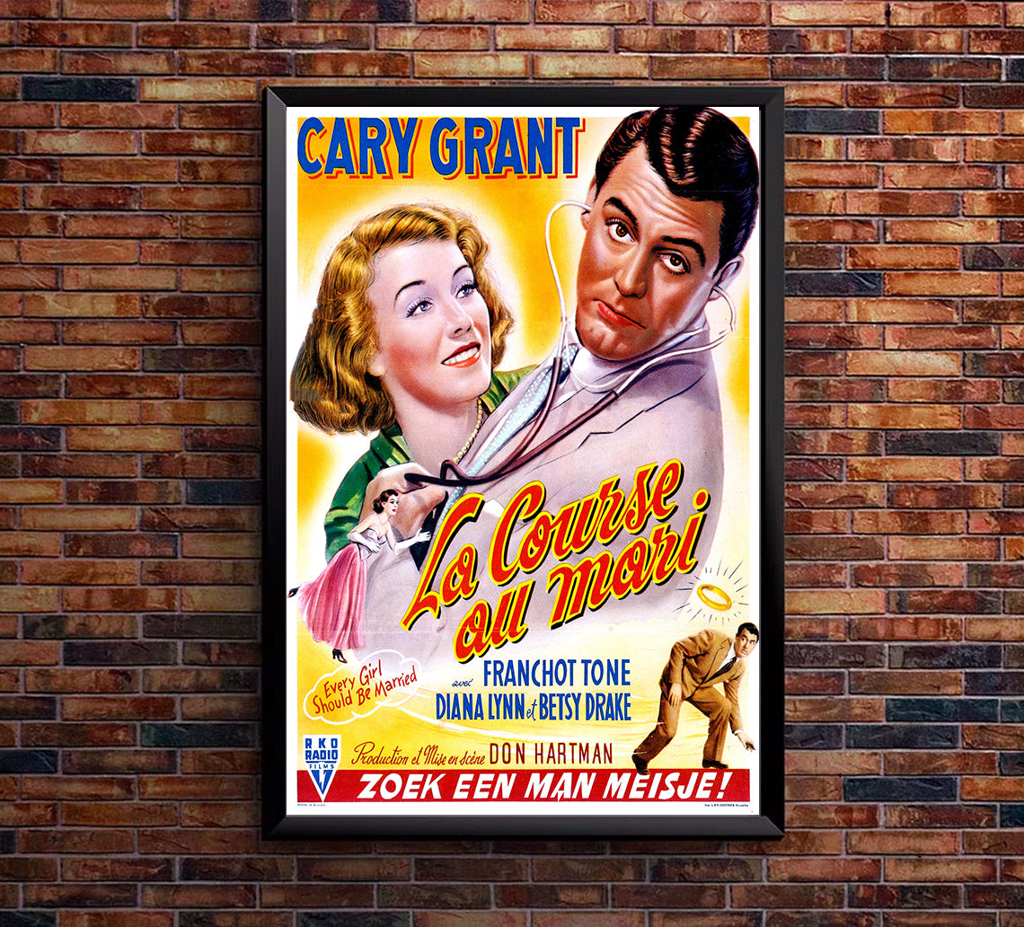 Every Girl Should Be Married 1948 - Cary Grant - Belgium - Classic Movie Poster