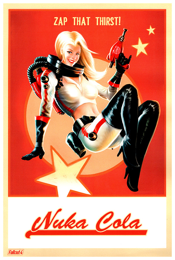 Fallout Poster Nuka Cola Zap That Thirst Pin Up Video Game Poster Gaming