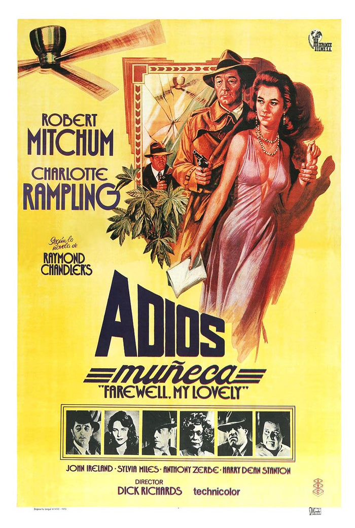 Farewell, My Lovely 1975 - Spain - Robert Mitchum - Vintage Classic Movie Poster