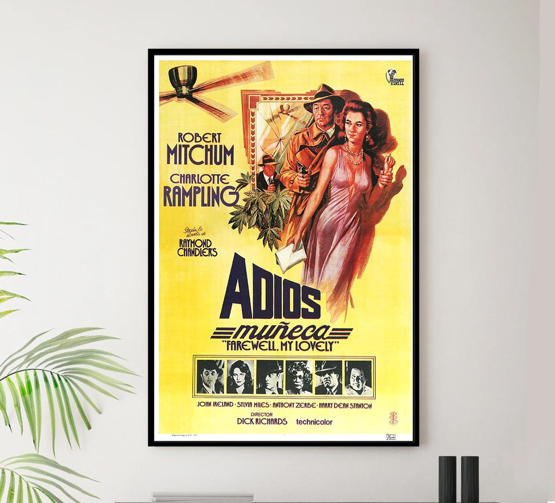 Farewell, My Lovely 1975 - Spain - Robert Mitchum - Vintage Classic Movie Poster