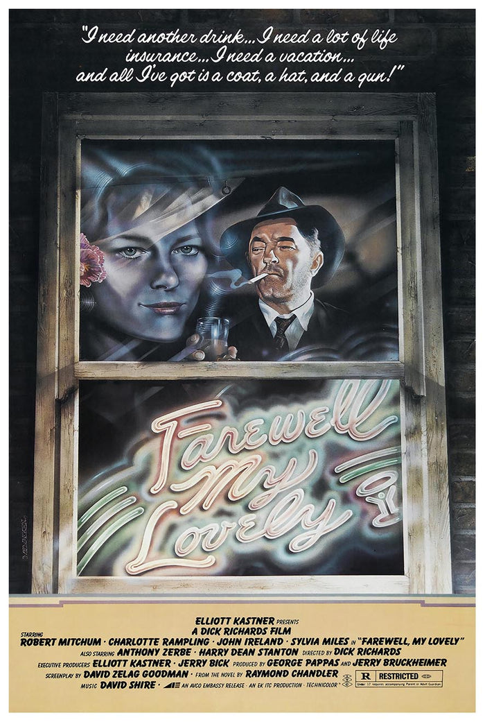 Farewell, My Lovely 1975 - Robert Mitchum - Vintage Classic Movie Poster