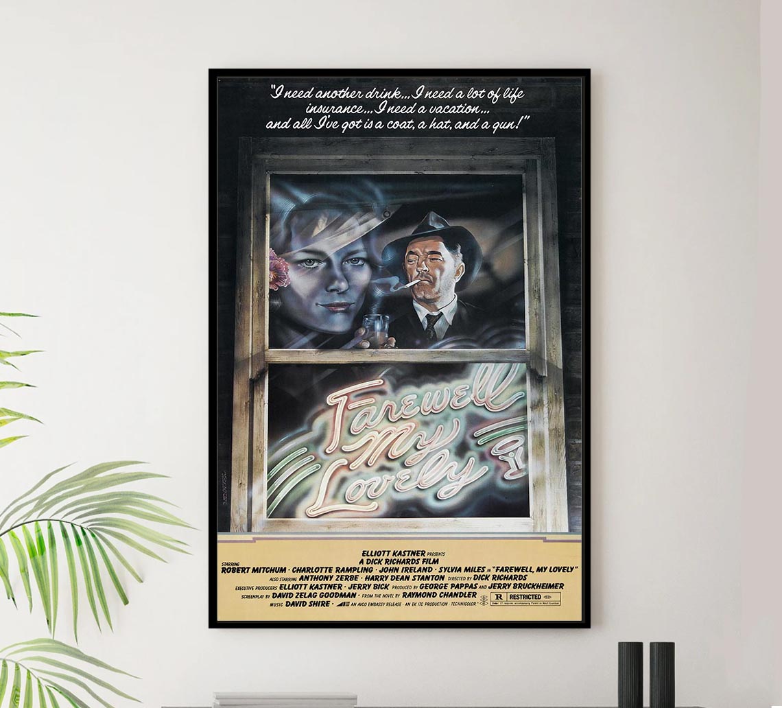 Farewell, My Lovely 1975 - Robert Mitchum - Vintage Classic Movie Poster