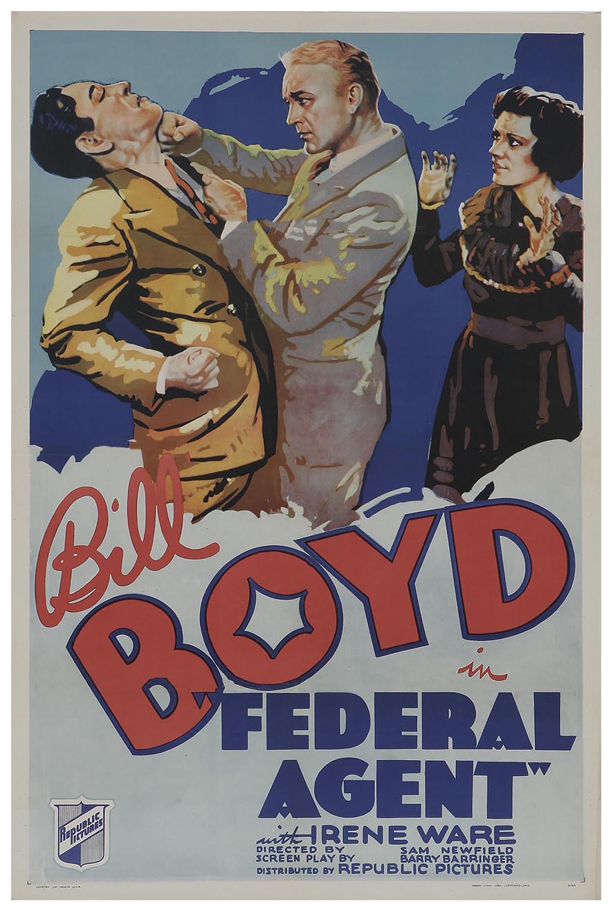 Federal Agent 1936 - William Boyd - Classic Western Movie Poster