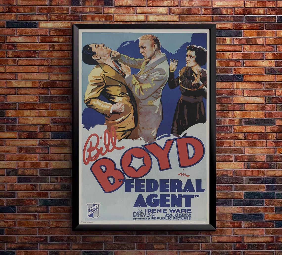 Federal Agent 1936 - William Boyd - Classic Western Movie Poster
