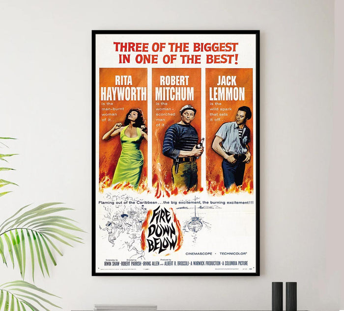 Fire Down Below 1957 - Robert Mitchum - Vintage Classic Movie Poster