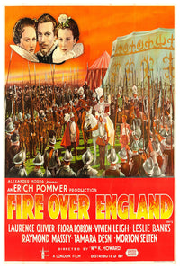 Fire Over England 1937 - Laurence Olivier - UK - Classic Movie Poster