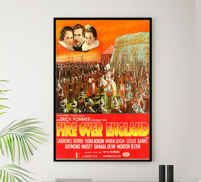 Fire Over England 1937 - Laurence Olivier - UK - Classic Movie Poster