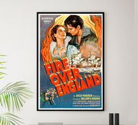 Fire Over England 1937 - Laurence Olivier - US - Classic Movie Poster