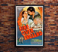 Fire Over England 1937 - Laurence Olivier - US - Classic Movie Poster