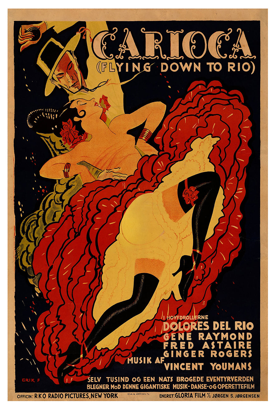 Flying Down to Rio 1933 - Denmark - Classic Movie Poster