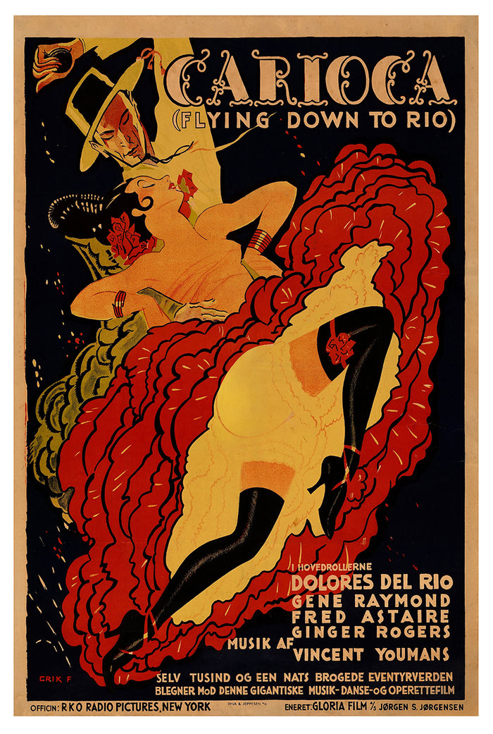 Flying Down to Rio 1933 - Denmark - Classic Movie Poster