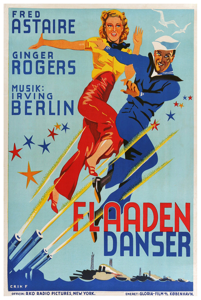 Follow the Fleet 1936 - Denmark - Classic Movie Poster