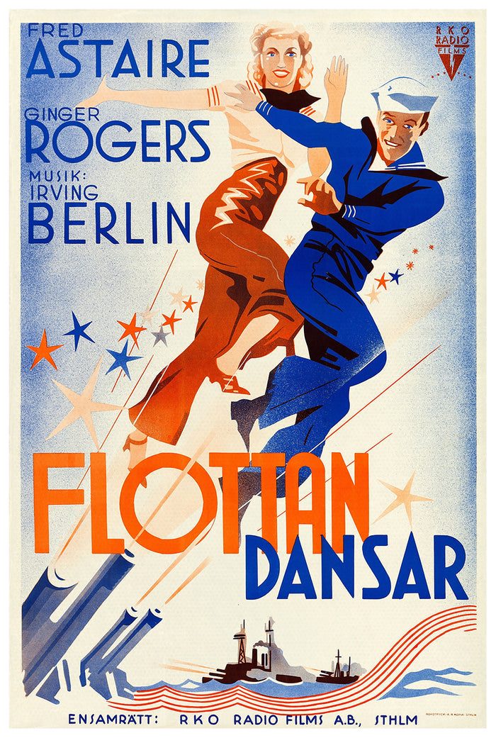 Follow the Fleet 1936 - Sweden (2) - Classic Movie Poster