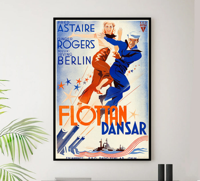 Follow the Fleet 1936 - Sweden (2) - Classic Movie Poster