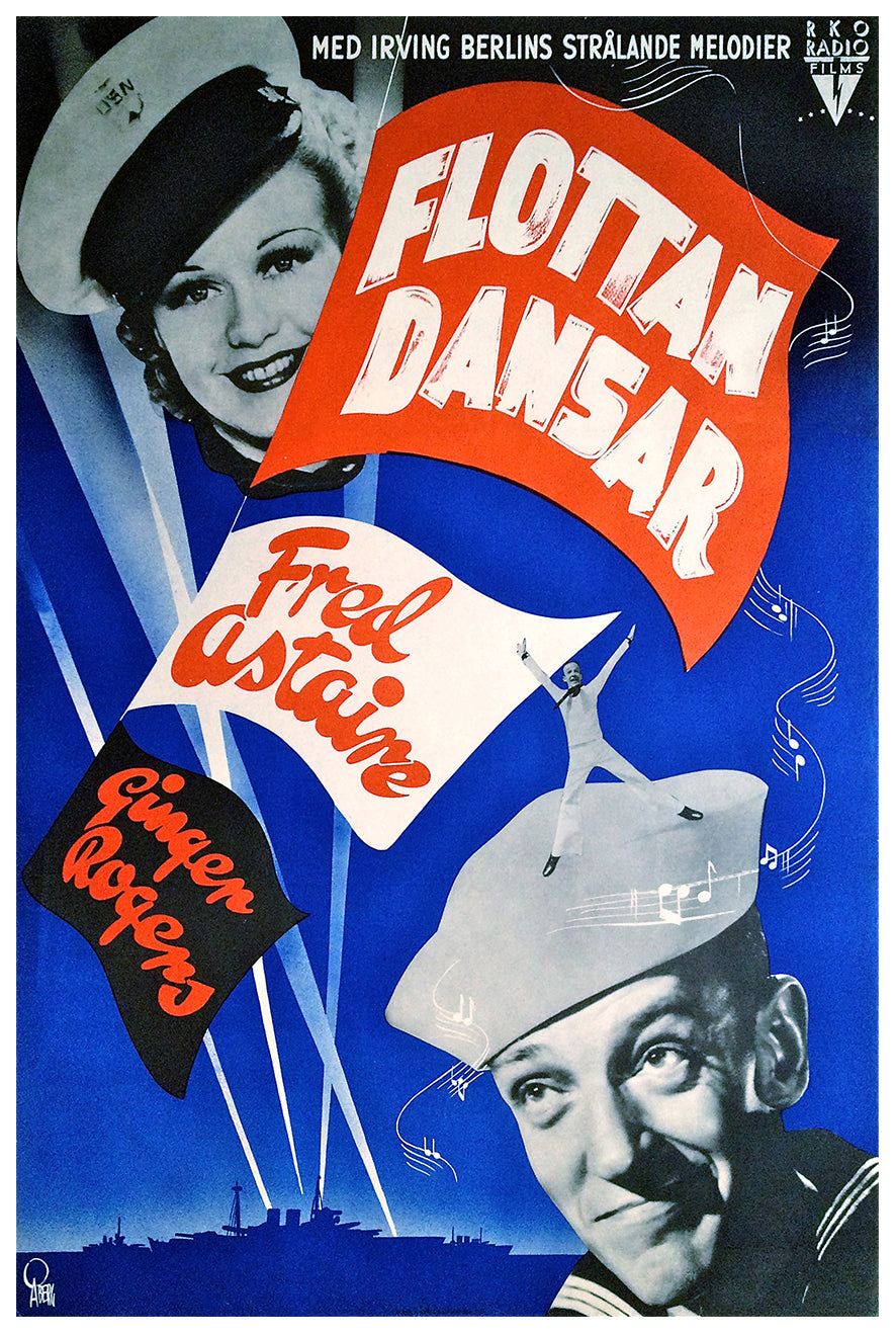 Follow the Fleet 1936 - Sweden - Classic Movie Poster