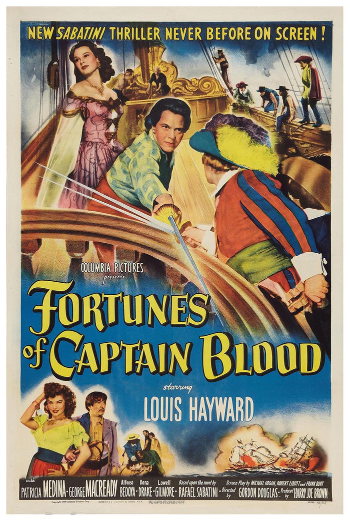Fortunes of Captain Blood 1950 - Vintage Pirate Classic Movie Poster