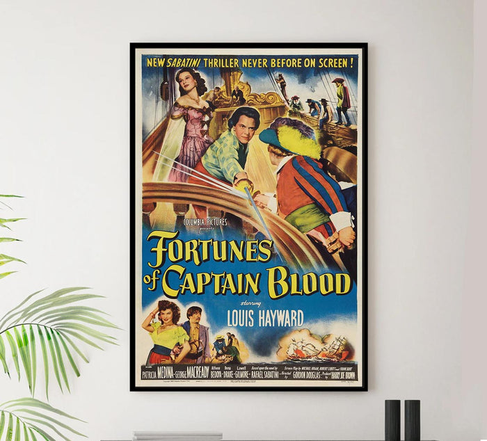 Fortunes of Captain Blood 1950 - Vintage Pirate Classic Movie Poster