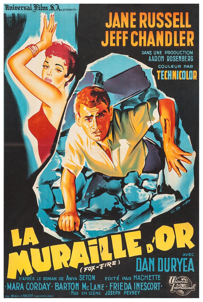 Foxfire 1955 - French - Vintage Classic Movie Poster