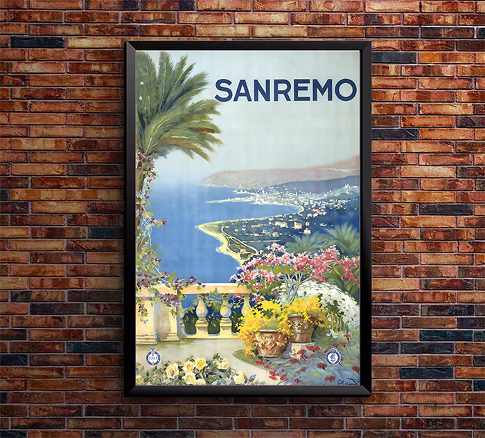 Italy - Sanremo - Vintage Travel Poster