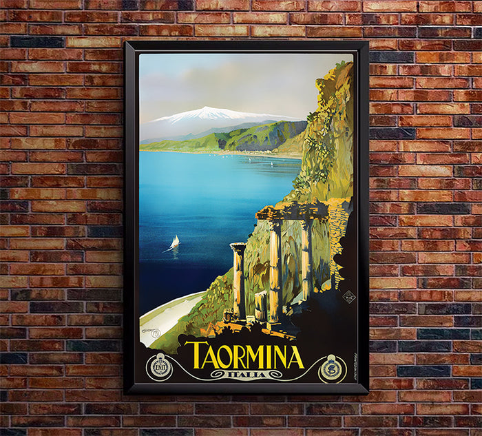 Italy - Taormina V2- Vintage Travel Poster