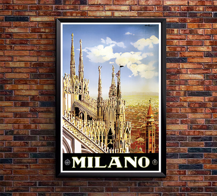 Italy - Milano  - Vintage Travel Poster