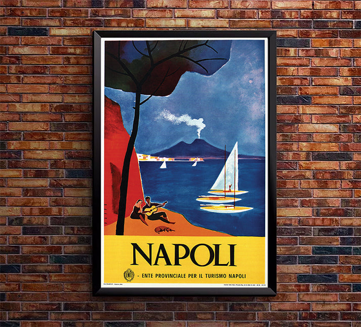 Italy - Napoli v3 - Vintage Travel Poster