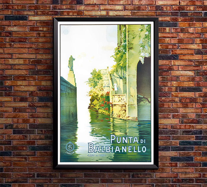 Italy - Punta di Balbianello - Vintage Travel Poster